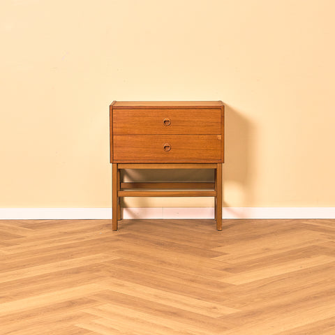 Swedish small chest of drawers in teak and beech