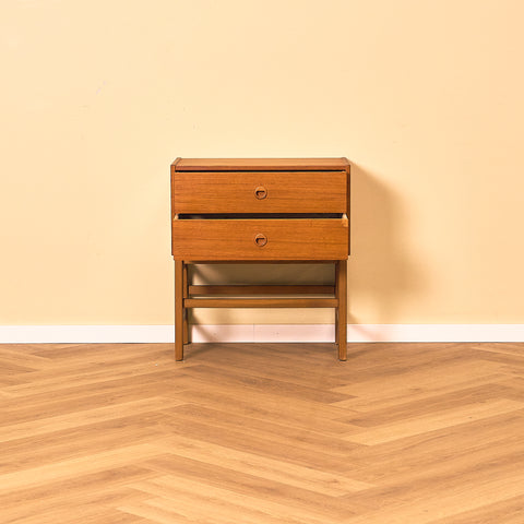 Swedish small chest of drawers in teak and beech