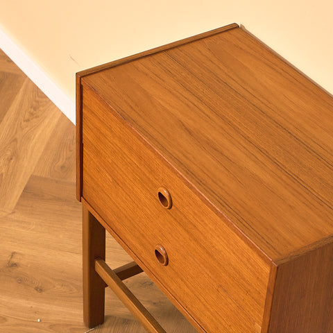 Swedish small chest of drawers in teak and beech