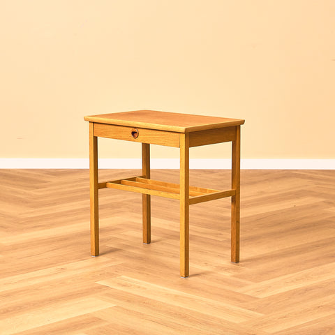 Swedish bedside table in teak and oak