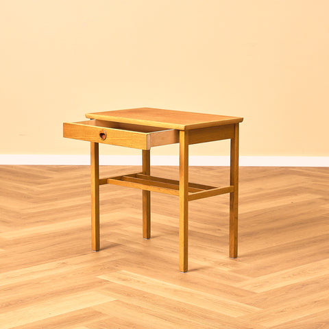 Swedish bedside table in teak and oak