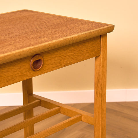 Swedish bedside table in teak and oak