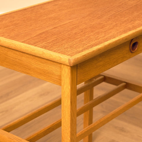 Swedish bedside table in teak and oak