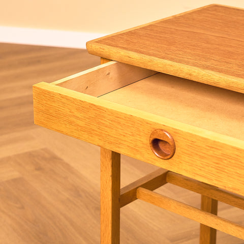 Swedish bedside table in teak and oak