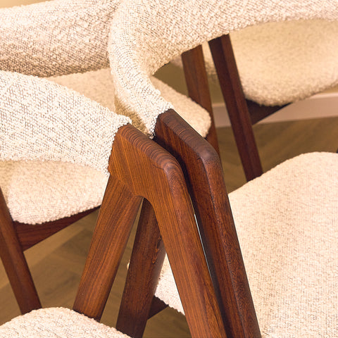 Danish set of 5 dining chairs in walnut by Sax Møbler