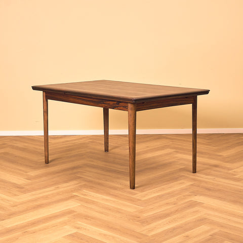 Danish dining table in Santos rosewood and beech