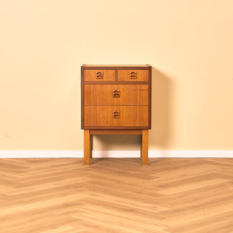Swedish chest of drawers in teak and beech