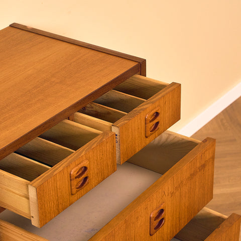 Swedish chest of drawers in teak and beech