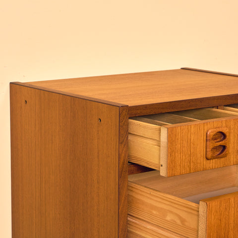 Swedish chest of drawers in teak and beech