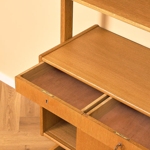 IKEA Contur Oak Bookshelf with Lockable Drawers