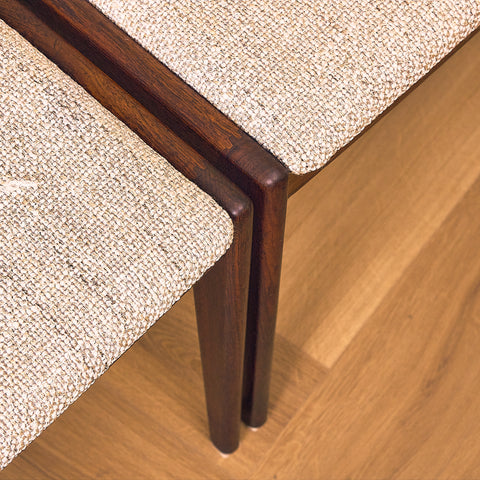 Danish dining chairs in Santos rosewood by Johannes Andersen for Uldum Mobelfabrik