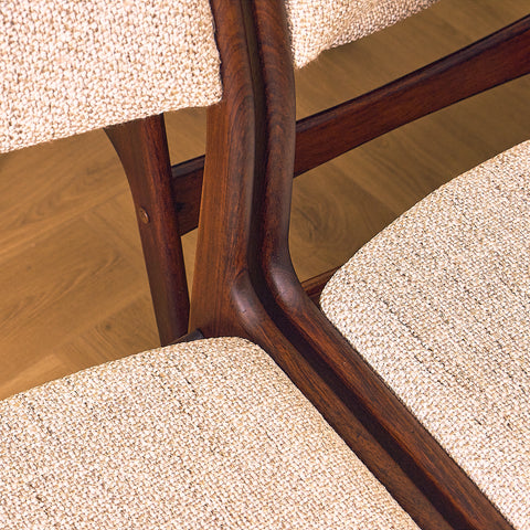 Danish dining chairs in Santos rosewood by Johannes Andersen for Uldum Mobelfabrik