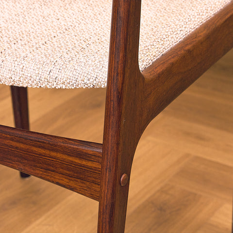 Danish dining chairs in Santos rosewood by Johannes Andersen for Uldum Mobelfabrik