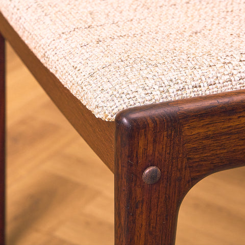 Danish dining chairs in Santos rosewood by Johannes Andersen for Uldum Mobelfabrik