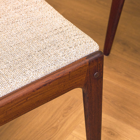 Danish dining chairs in Santos rosewood by Johannes Andersen for Uldum Mobelfabrik