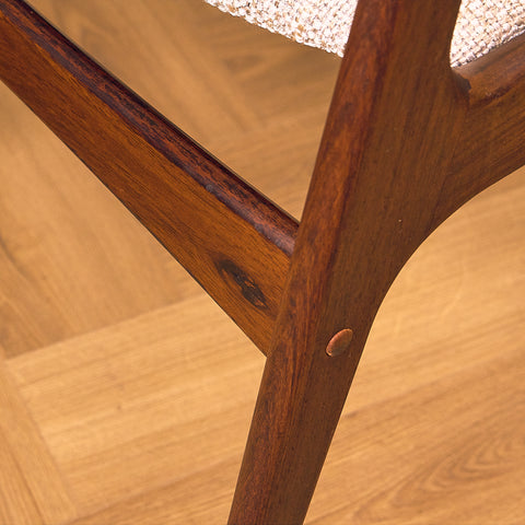 Danish dining chairs in Santos rosewood by Johannes Andersen for Uldum Mobelfabrik