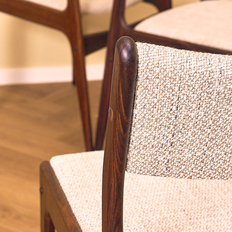 Danish dining chairs in Santos rosewood by Johannes Andersen for Uldum Mobelfabrik