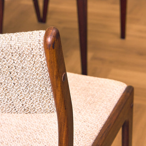 Danish dining chairs in Santos rosewood by Johannes Andersen for Uldum Mobelfabrik