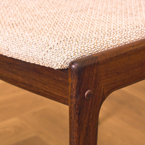 Danish dining chairs in Santos rosewood by Johannes Andersen for Uldum Mobelfabrik