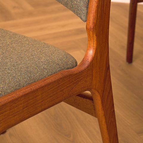 A rare set of Danish dining chairs in teak by Erik Buch for Anderstrup Møbelfabrik, model 89