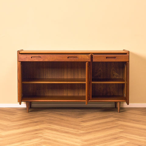 Danish Solid Teak Sideboard with Panelled Doors