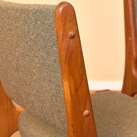 A rare set of Danish dining chairs in teak by Erik Buch for Anderstrup Møbelfabrik, model 89