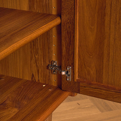 Danish Solid Teak Sideboard with Panelled Doors