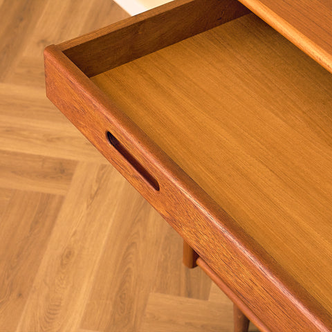 Danish Solid Teak Sideboard with Panelled Doors