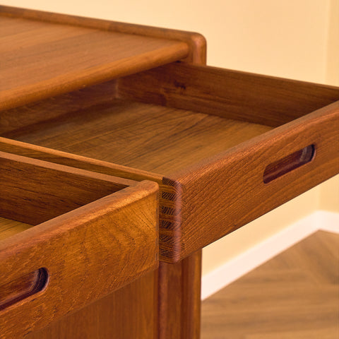 Danish Solid Teak Sideboard with Panelled Doors