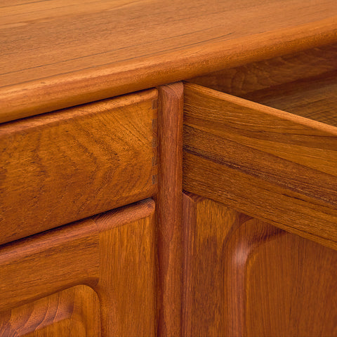 Danish Solid Teak Sideboard with Panelled Doors