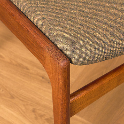 A rare set of Danish dining chairs in teak by Erik Buch for Anderstrup Møbelfabrik, model 89
