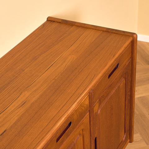 Danish Solid Teak Sideboard with Panelled Doors