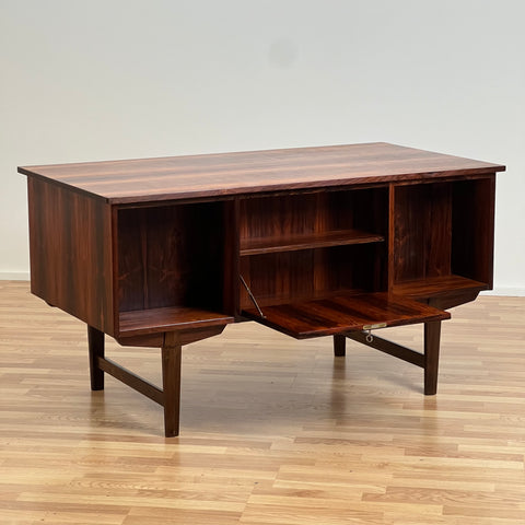 Danish rosewood desk with 7 drawers & a folding door at the back