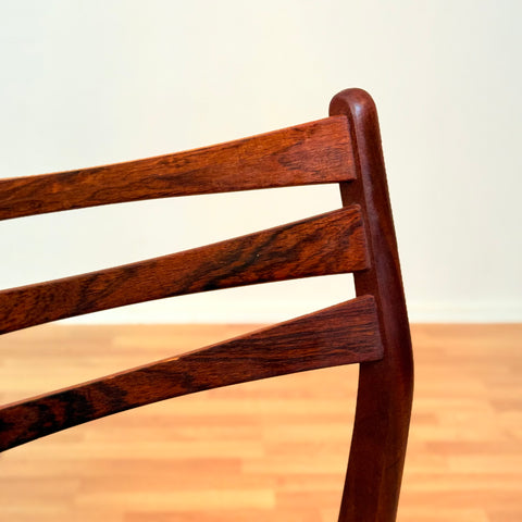 Danish dining chairs in Santos rosewood & beech, model 68 by Faldsled Chairs & Furniture Factory