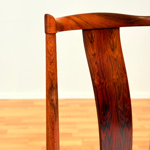 Danish dining chairs in Santos rosewood by Henning Sørensen for Danex