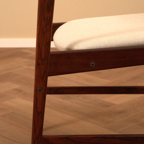 Danish dining chairs in Santos rosewood by Erik Buch