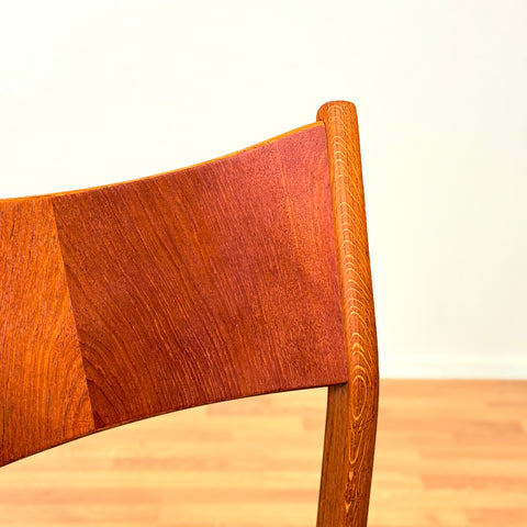 Swedish set of 6 dining chairs "Ole" in teak & oak by IKEA