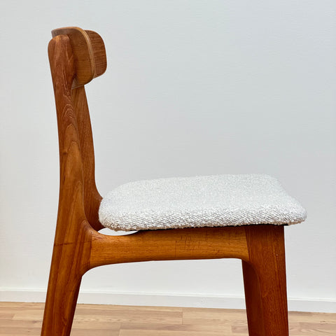 Set of 4 dining chairs, solid oak & teak