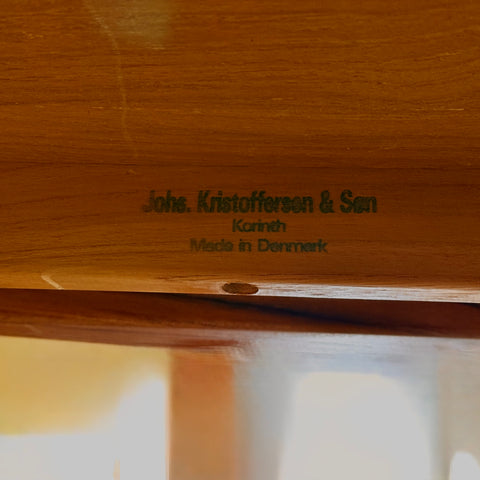 Danish round dining table in teak by Johs Kristoffersen & Son