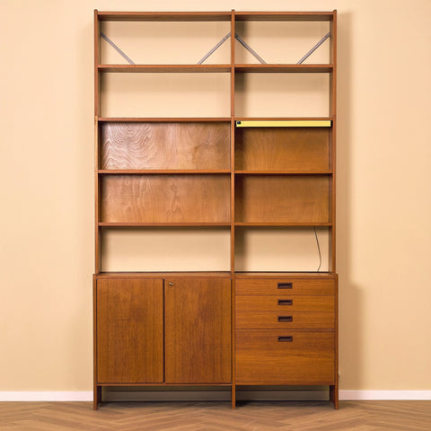 Swedish polyform shelving system in teak