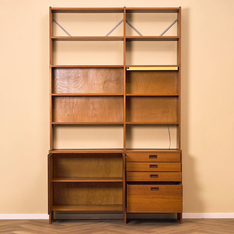 Swedish polyform shelving system in teak