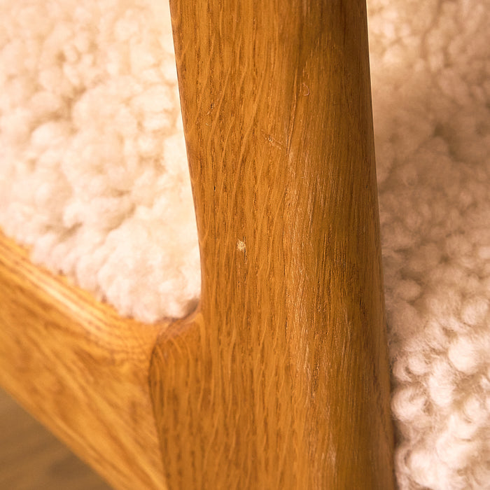 Oak Armchair with Sheepskin Upholstery, condition detail 10