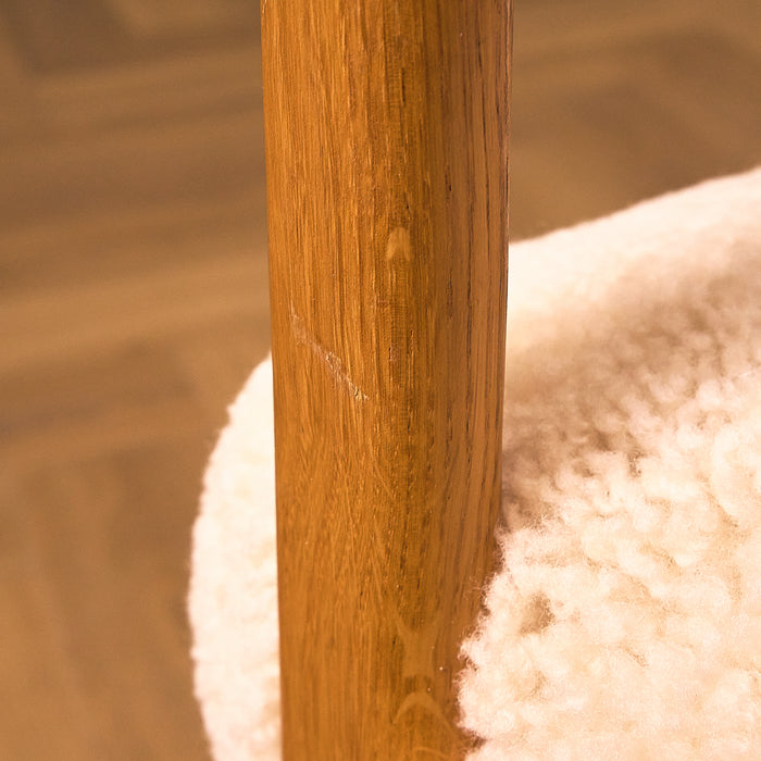 Oak Armchair with Sheepskin Upholstery, condition detail 11