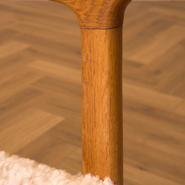 Oak Armchair with Sheepskin Upholstery, condition detail 13
