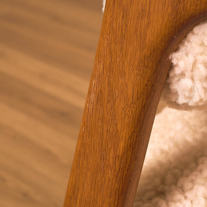 Oak Armchair with Sheepskin Upholstery, condition detail 15