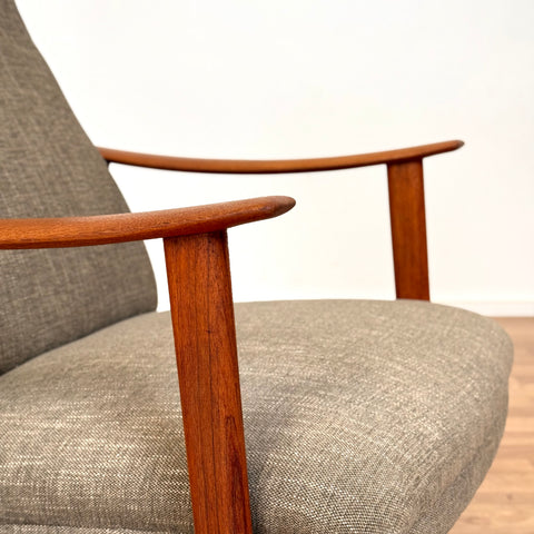 Armchair and stool in teak by Stokke Møbelfabrikk, 1950s-60s, Norway - Beyo Vintage