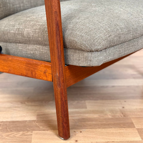 Armchair and stool in teak by Stokke Møbelfabrikk, 1950s-60s, Norway - Beyo Vintage