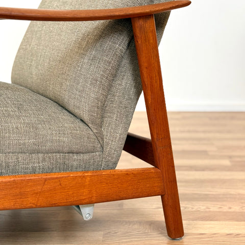 Armchair and stool in teak by Stokke Møbelfabrikk, 1950s-60s, Norway - Beyo Vintage