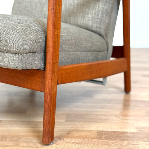 Armchair and stool in teak by Stokke Møbelfabrikk, 1950s-60s, Norway - Beyo Vintage