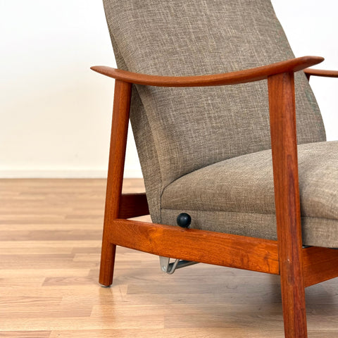 Armchair and stool in teak by Stokke Møbelfabrikk, 1950s-60s, Norway - Beyo Vintage